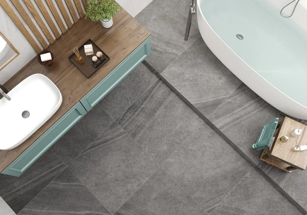 Керамогранит Alma Ceramica GFU60120OLS07R Olsa 60x120 серый матовый под камень под камень
