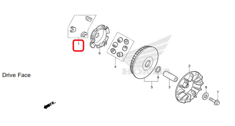 22011-K04-930. PIECE SET, SLIDE. Honda Forza300, NSS300,