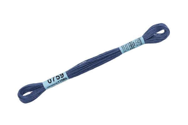 Мулине Gamma 100% хлопок, цв.0759 я.синий, 24 мотка по 8 метров
