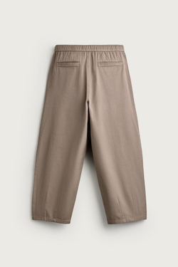 ZARA БРЮКИ BALLOON FIT CONFORT, СЕРО-КОРИЧНЕВЫЙ