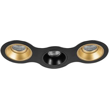 Комплект из светильников и рамки 3*GU5.3 D697030703 чёрный/золото Domino Lightstar