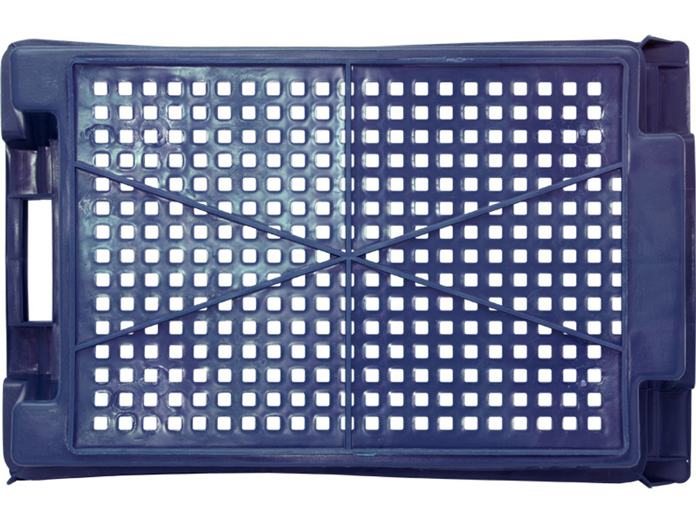 Ящик перфорированный 600×400×200, арт.: 102-У, объём 48, синий, код: 09581
