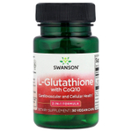 Swanson Vitamins, L-глутатион с коэнзимом Q10, 30 веганских капсул