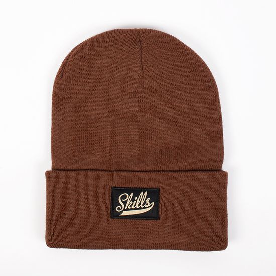Шапка SKILLS Script patch Beanie DARK BROWN