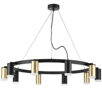 Люстра подвесная 10*GU10 LR0204053750 черный/золотой Rullo Lightstar