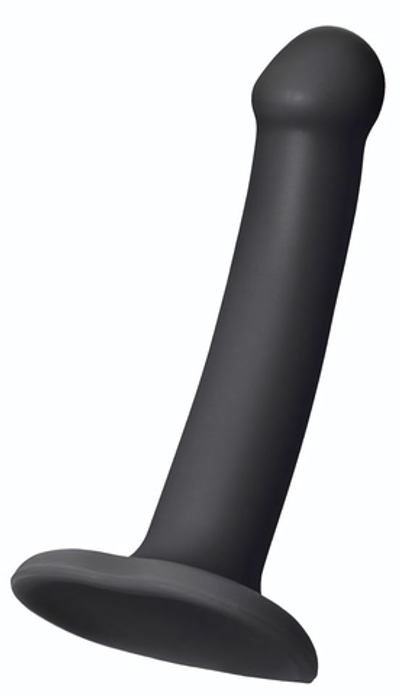 Черный фаллос на присоске Silicone Bendable Dildo S - 17 см. (Цвет: черный)