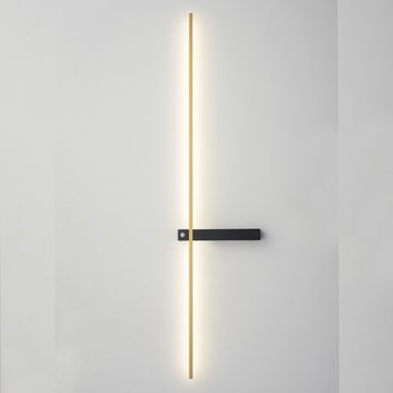 Бра 9W 3000К/4000К/6000К CLT 077W1000 BL-BS чёрный/латунь Slender Crystal Lux