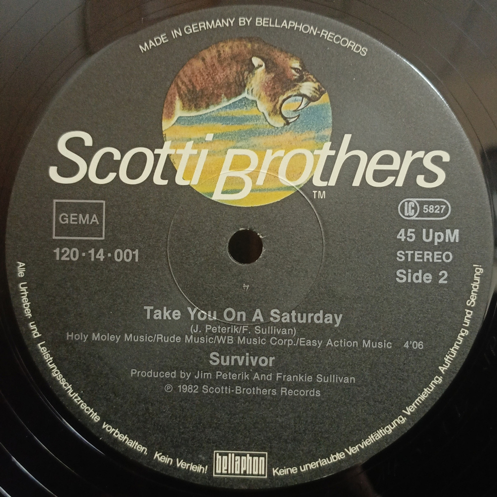 Survivor / Eye Of The Tiger (12" Vinyl Single)