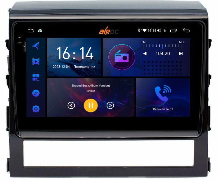 Магнитола для Toyota Land Cruiser 200 2015-2021 (без JBL) - AIROC 2K RI-1113 Android 12, Быстрая, QLed+2K, CarPlay, SIM-слот
