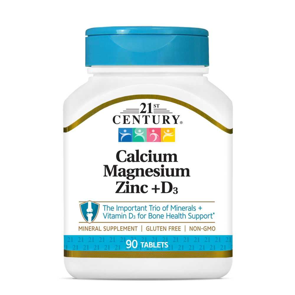 21st Century, Calcium Magnesium Zinc + D3, 90 Tablets | Kalsiy, magniy, rux + D3, 90 tabletka