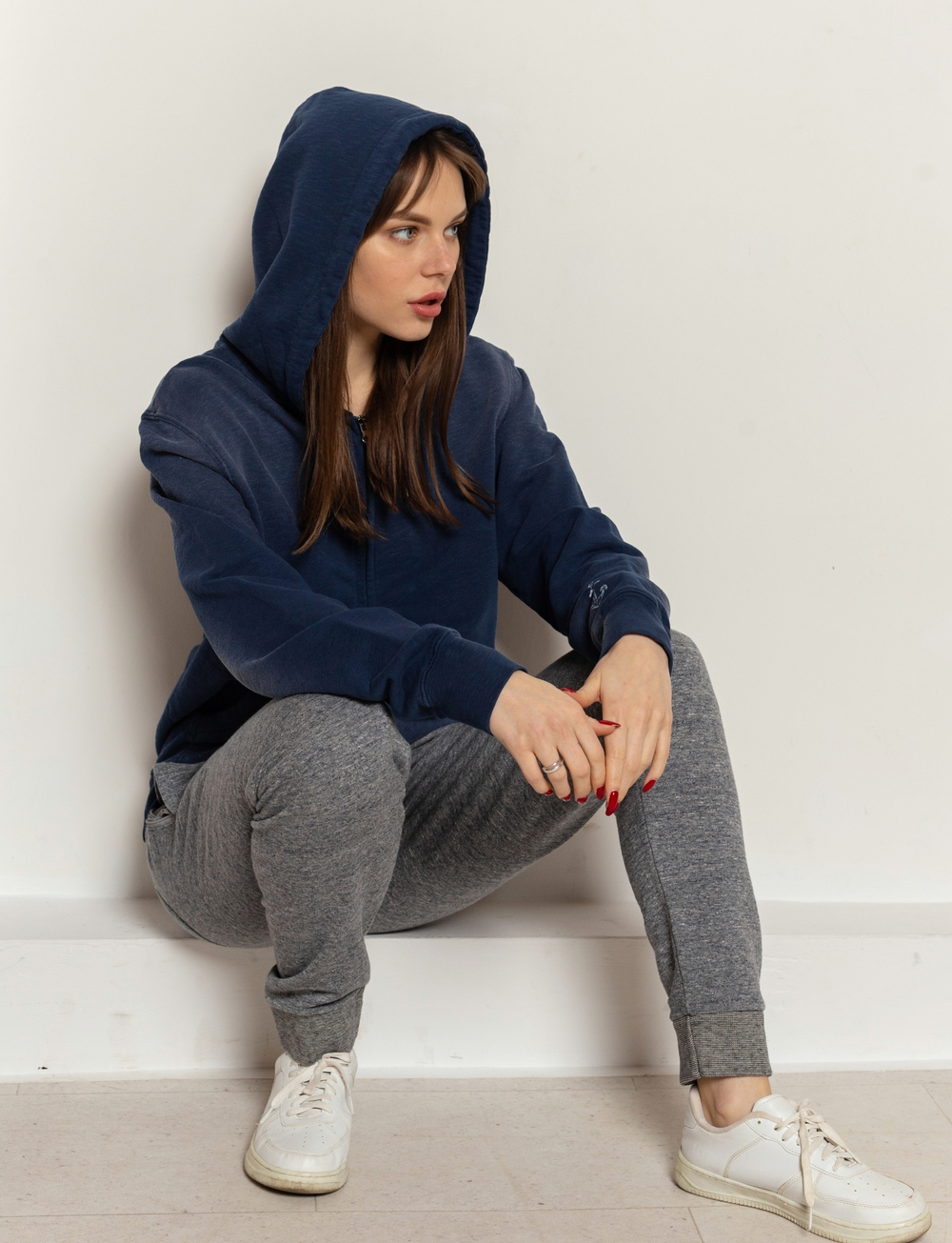 Худи на молнии Bowery NYC Spray Mood Indigo