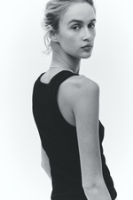 Облегающая хлопковая майка в рубчик - H&M