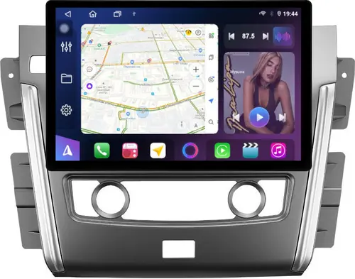 Магнитола для Nissan Patrol Y62 2010-2019 (экран климата внизу) - FarCar GX877 монитор 13" 2K QLED на Android 14, S500+TS20, Быстрейшая,  CarPlay, 4G SIM-слот