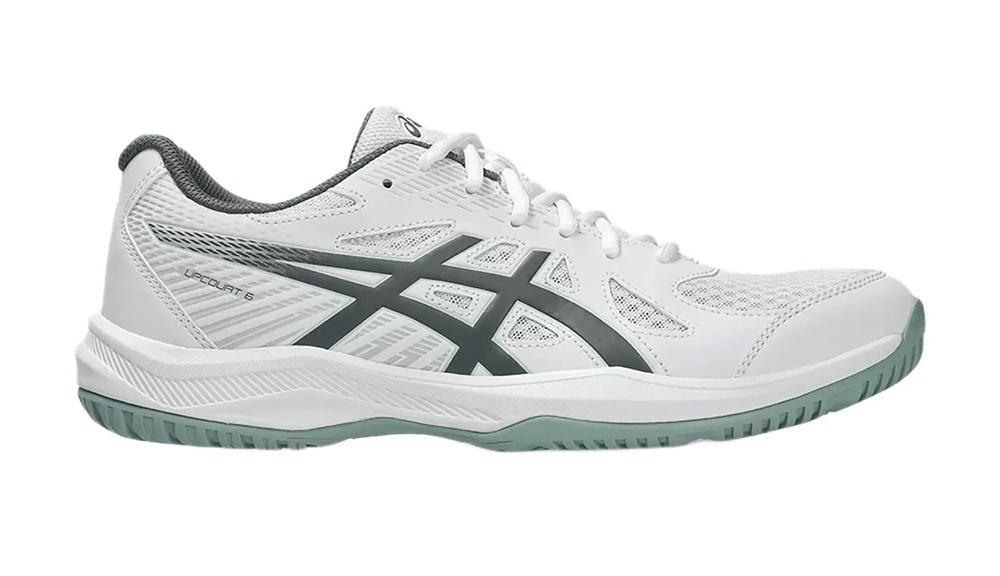 Мужские ботинки для бадминтона/сквоша Asics Upcourt 6 — white/steel grey