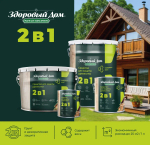 ЗДОРОВЫЙ ДОМ деревозащитное средство 2в1 Дуб 9л (LAKRA)