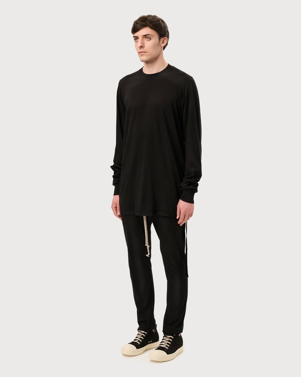 RICK OWENS DRKSHDW ЛОНГСЛИВ ЧЕРНЫЙ С ВЫРЕЗОМ