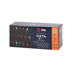 Светодиодная новогодняя гирлянда ЭРА ENIS-01R сеть 1,8мХ1,5м RGB | Гирлянды