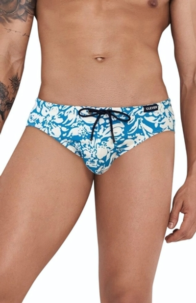 Синие мужские плавки с контрастным принтом Adriel Swimsuit Brief (Размер: S) (Цвет: синий)