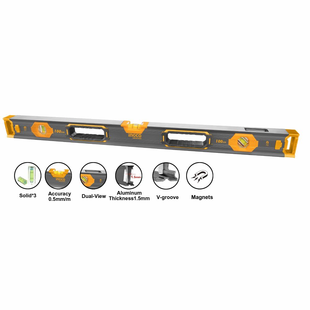 Уровень усиленный с магнитом 1000 мм INGCO HSL68100 INDUSTRIAL