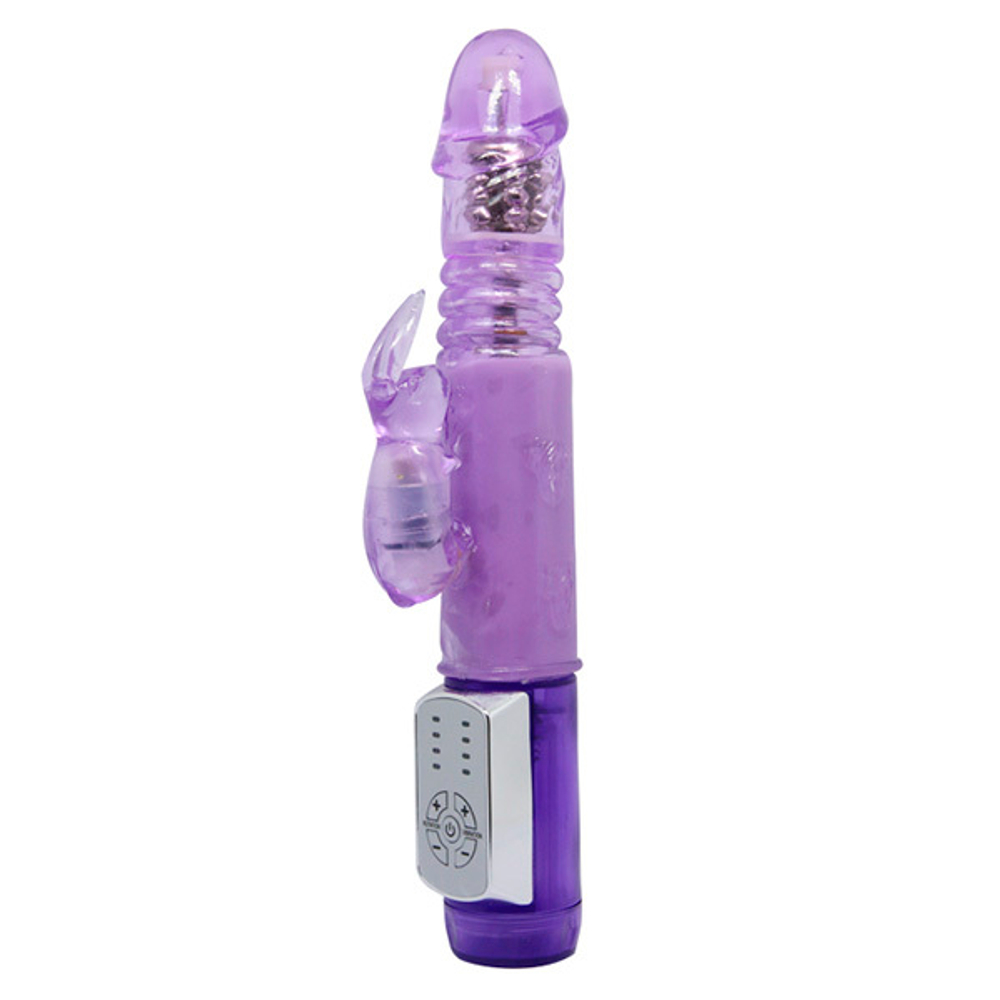 Фиолетовый мультифункциональный вибратор-кролик 24см Baile Mr Rabbit BW-037351