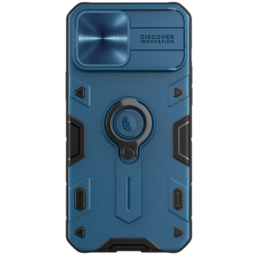 Чехол усиленный защитный синего цвета для iPhone 13 Pro Max от Nillkin, CamShield Armor
