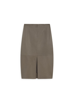 Massimo Dutti Кожаная юбка-карандаш миди - Limited Edition, коричневый