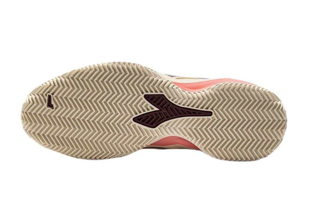 Женские Кроссовки теннисные Diadora Blushield Torneo 3 Clay - whisper wh/maroon ban/des