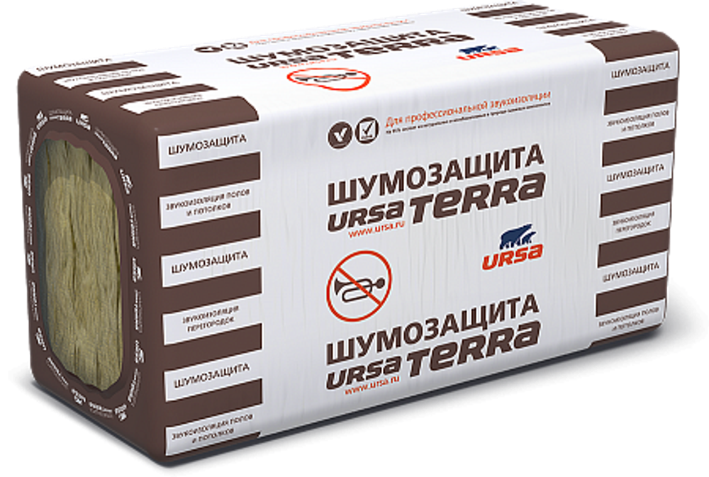 Плиты теплоизоляционные URSA TERRA Шумозащита (10) 1250-610-50 (0.381)