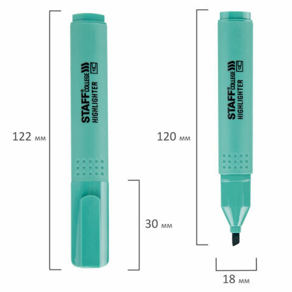 Набор текстовыделителей 4 ПАСТЕЛЬНЫХ ЦВЕТА, АССОРТИ, STAFF College "STICK PASTEL", линия письма 1-4 мм, скошенный наконечник, 152531