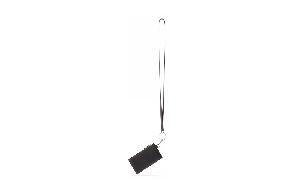 Balenciaga Cash Cow Leather Key Ring, Card Holder, Coin Purse, Card Holder Unisex Black