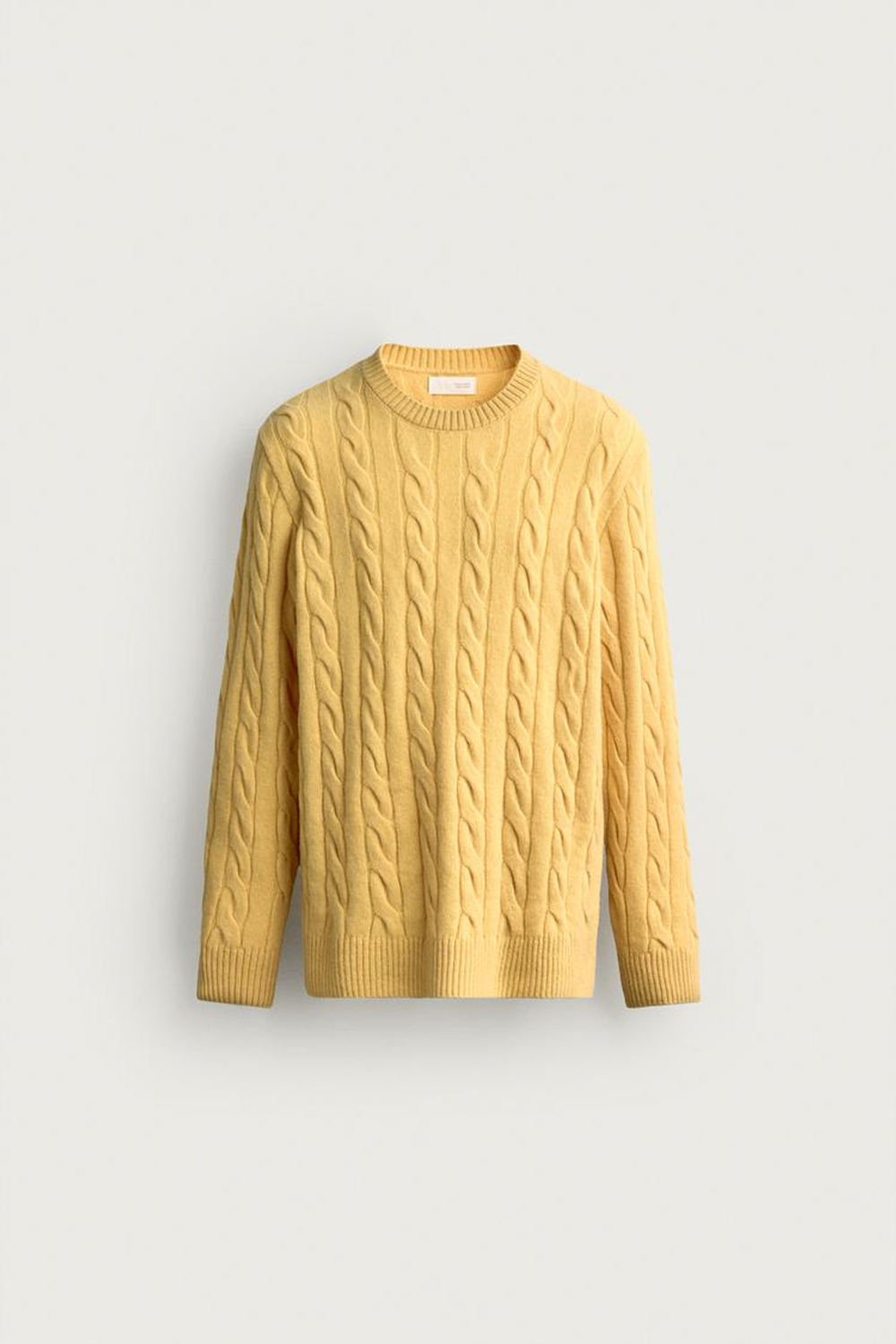 ZARA СВИТЕР КЛАССИЧЕСКОГО КРОЯ, ЖЕЛТЫЙ