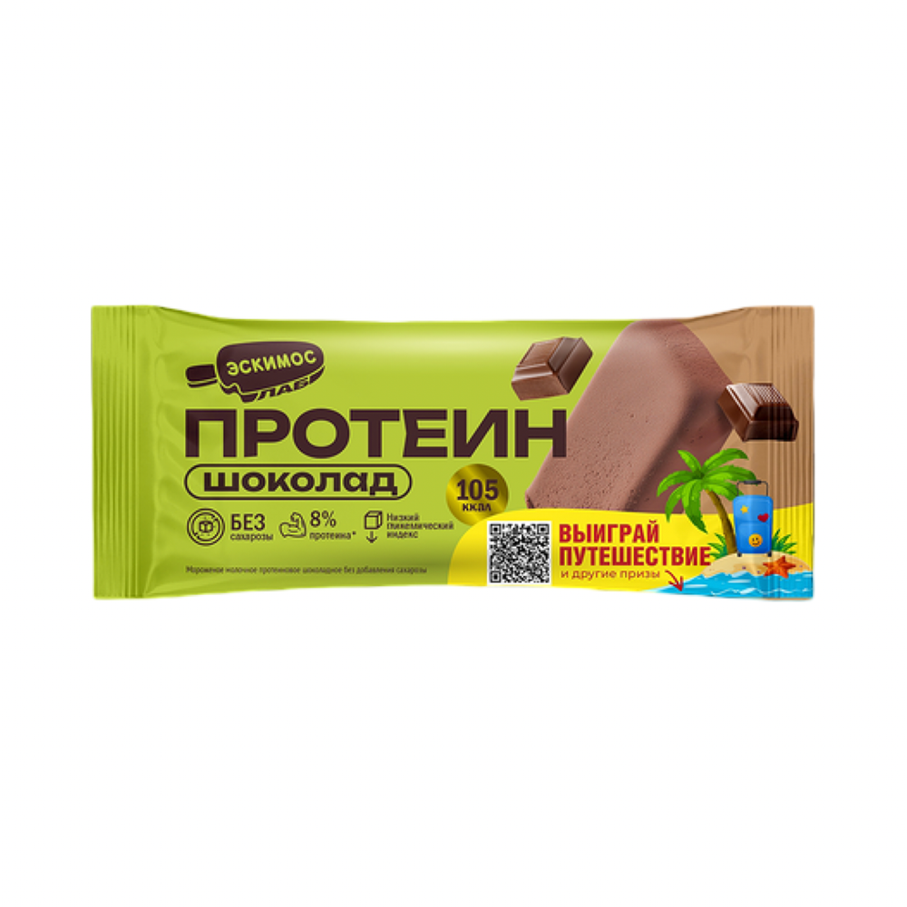 Мороженное Эскимо ЭСКИМОС ЛАБ  протеин шок без сахара 70гр