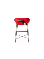 Барный стул Seletti Revolver, красный, черный