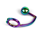 Радужное эрекционное кольцо с анальным плагом Rainbow Horse Shoe Ring with 40mm Diameter Ball (Цвет: разноцветный)