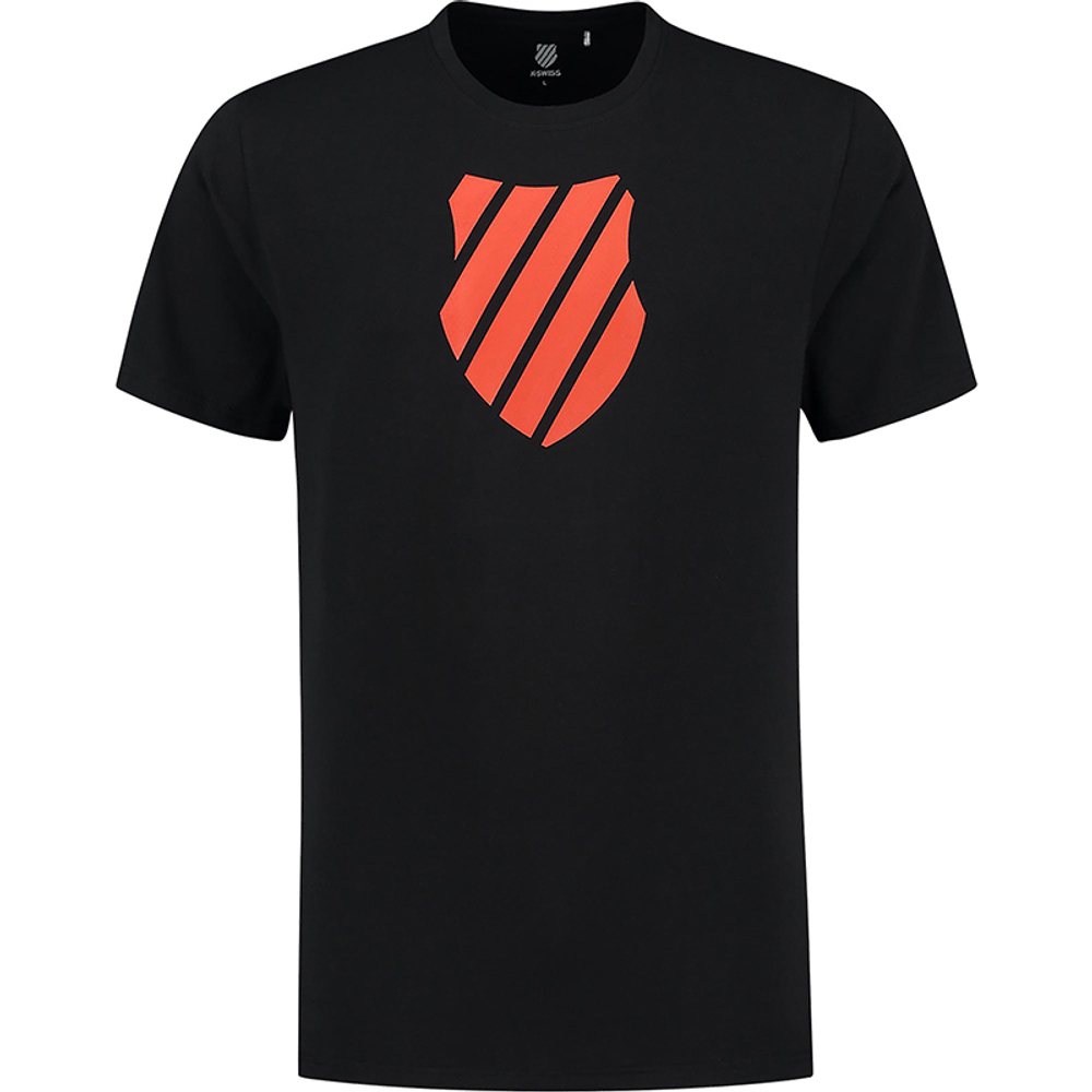 Мужская теннисная футболка K-Swiss Tac Hypercourt Logo Tee 2 - black/spicy orange