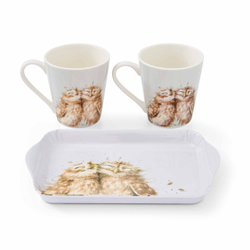 Royal Worcester Набор чашек Wrendale Designs 2 шт. по 180 мл с подносом с совами X0011658893