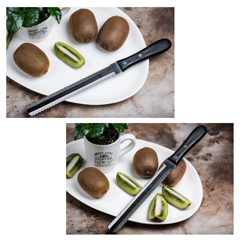РАСПРОДАЖА ХИТ! Японский Кухонный нож TOJIRO FUJI CUTLERY Серия Special series для замороженных продуктов, костей, хрящей, длина ножа 315 мм, лезвия 190 мм, сталь Мо-V, рукоять термопластик, заточка серрейтор FG-3400