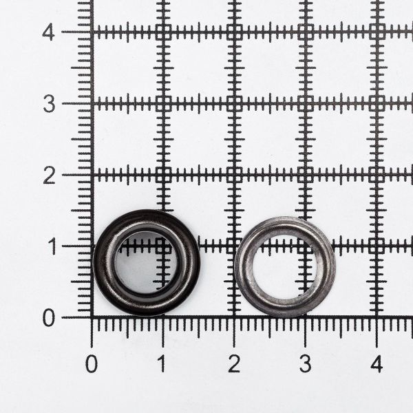 Люверсы металл ⌀8.0 мм (внутр.), h=4.2 мм, внешн. ⌀14.5 мм, чер.никель, 100 шт, S090809, BIG
