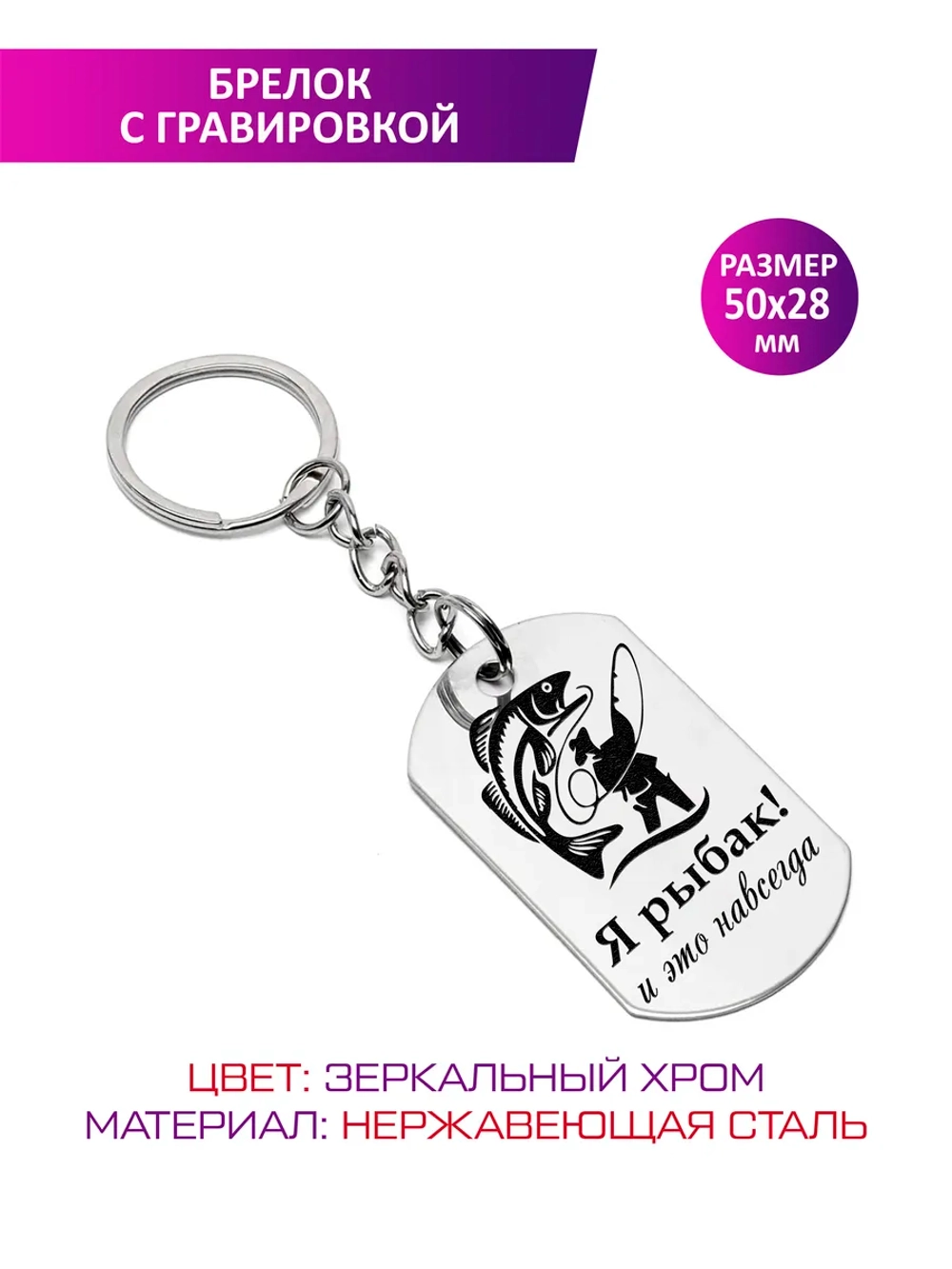 Брелок "Я рыбак! И это навсегда.".