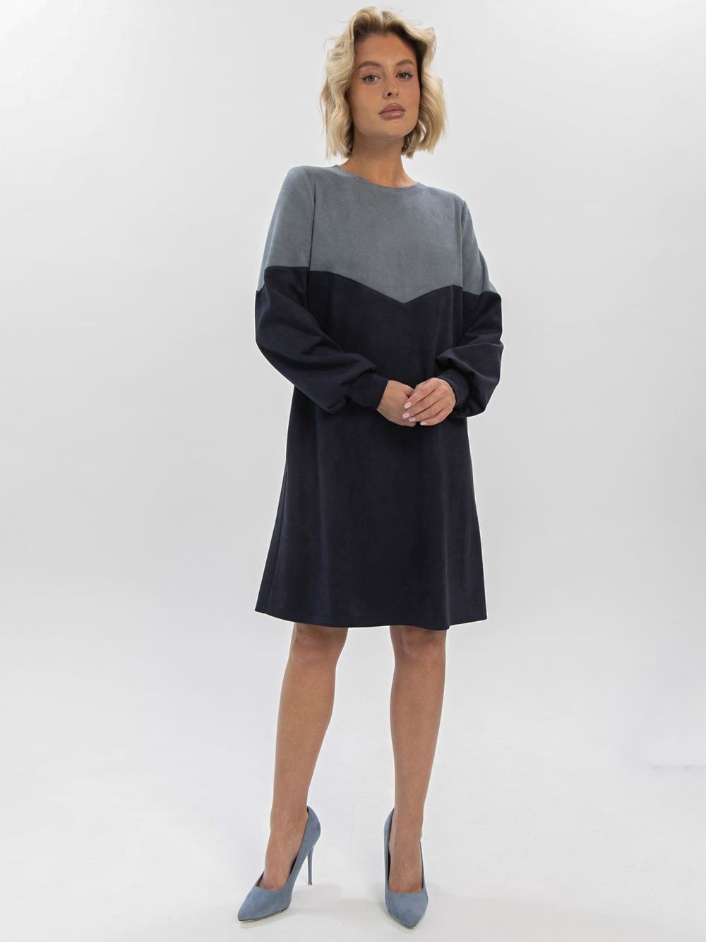Платье Игра на контрасте (синее) П16405-1М LT Collection