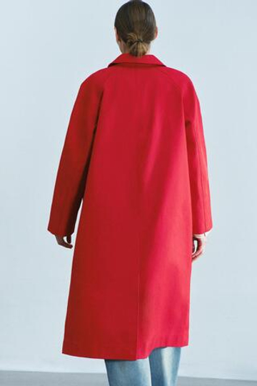 ZARA ДЛИННЫЙ ТРЕНЧ — ZW COLLECTION, КРАСНЫЙ