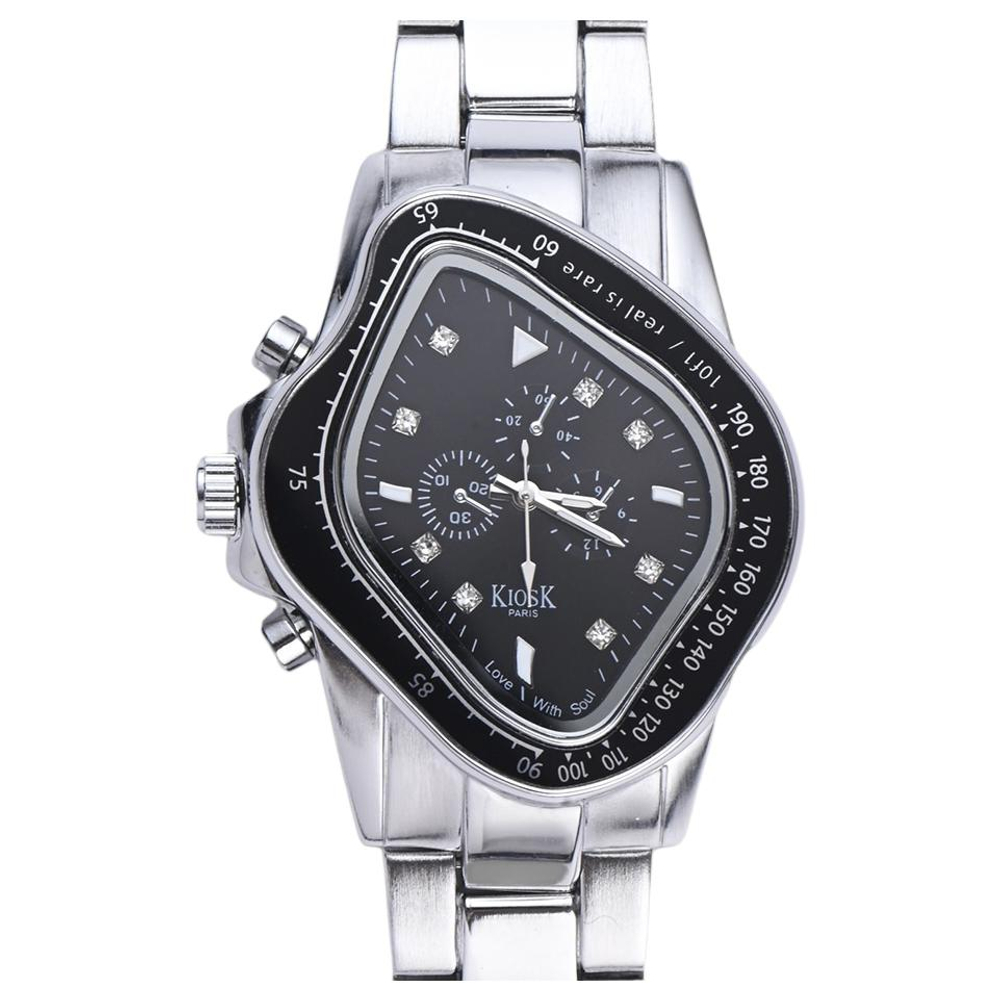 KIOSK Irregular Shape Niche Concept Watch Quartz Movement Stainless Steel Strap Watch Unisex Blue Dial