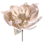 Украшение новогоднее «Пуансеттия - Ночное сияние» 25 см, Шампань