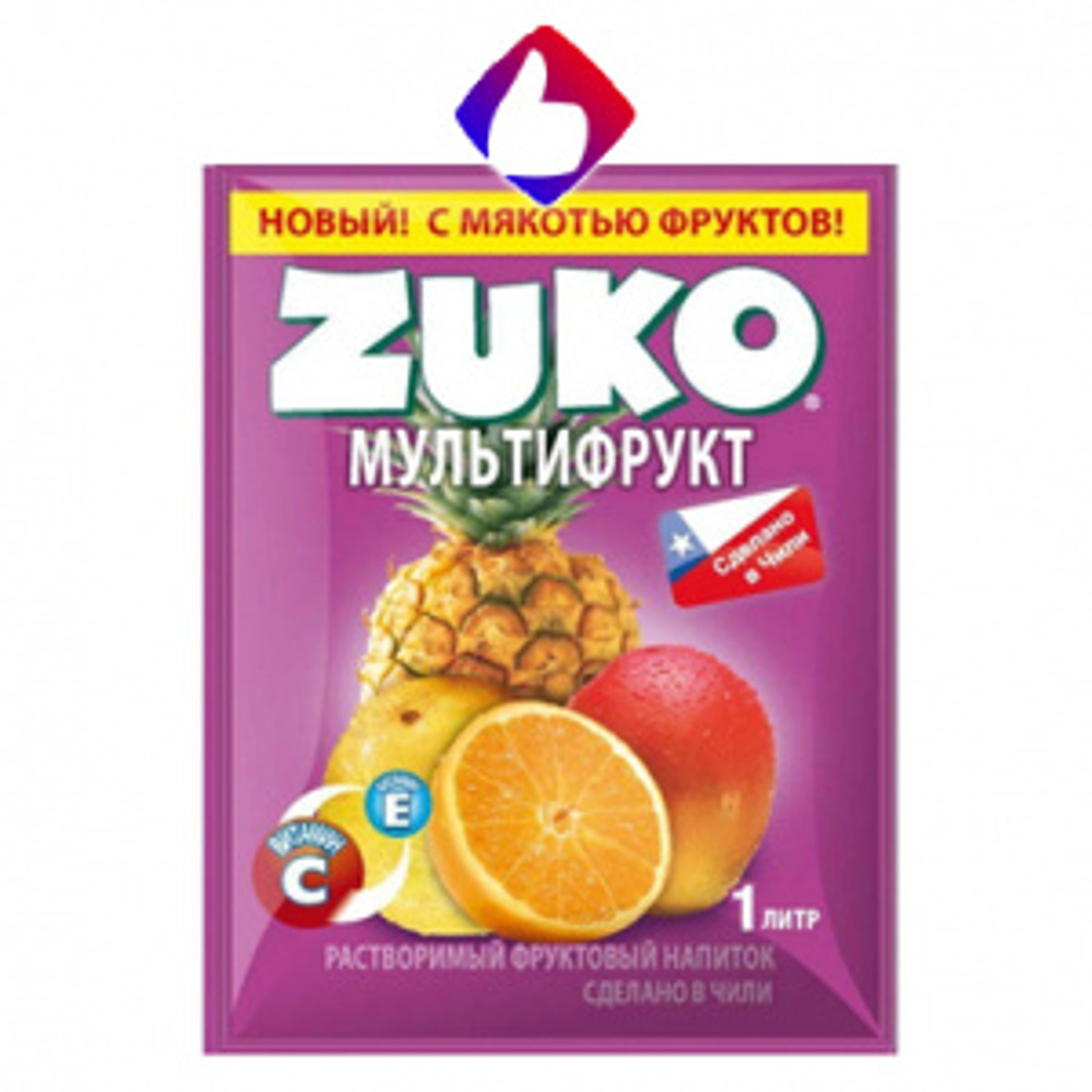 Растворимый напиток ZUKO Мультифрукт 20г*12шт*8 блоков.