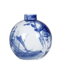 Ваза Globe S высота 26 см, белый, синий
