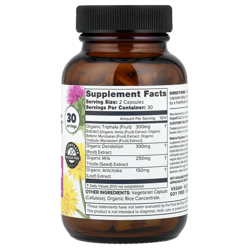 Organifi, Liver Reset, восстановление печени, 60 капсул
