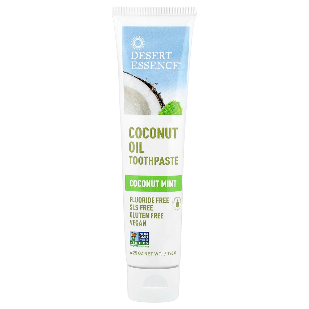 Desert Essence, Зубная паста с кокосовым маслом, Кокос и мята, 6,25 унции (176 г)