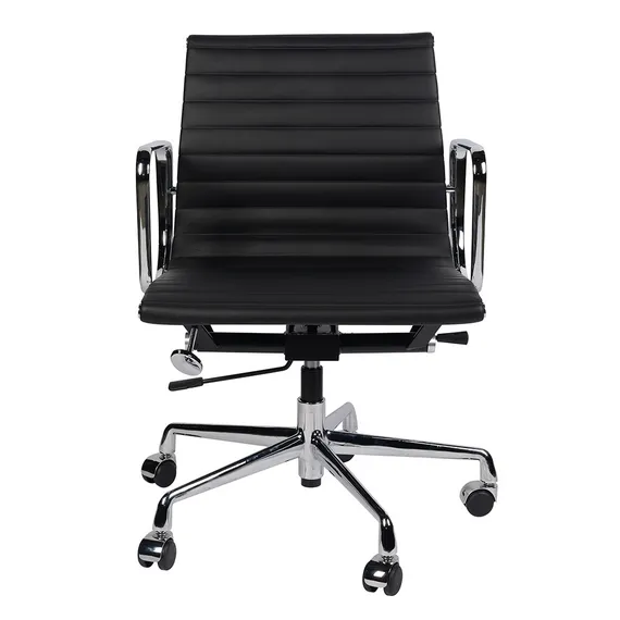 Офисное кресло Eames Ribbed EA 117 черная кожа