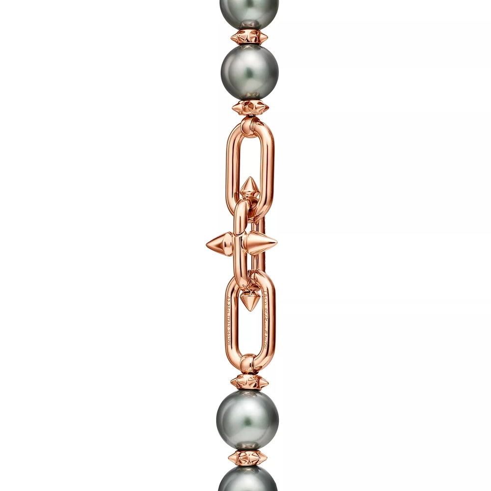 Браслет из розового золота 18k с жемчугом и бриллиантами, Tiffany 💠 Titan by Pharrell Williams