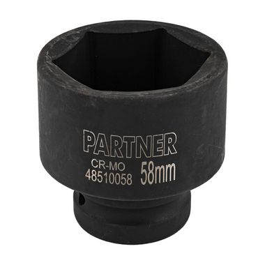 Головка ударная глубокая, 58мм (6гр) 1'' Partner PA-48510058